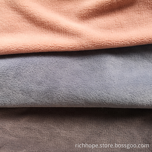 Warm Soft Double-Sided Coral Fleece Polyester Fabric
